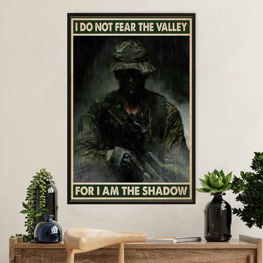 US Army Military Canvas Wall Art | Do Not Fear The Valley | American Independence Day Gift for Soldiers