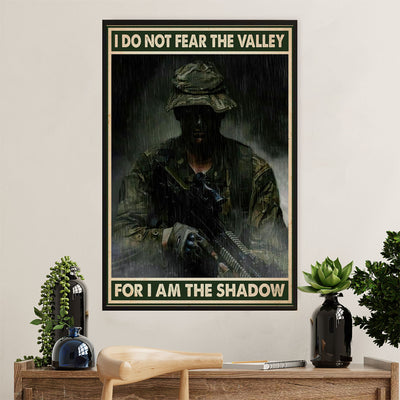 US Army Military Poster Wall Art | Do Not Fear The Valley | American Independence Day Gift for Soldiers