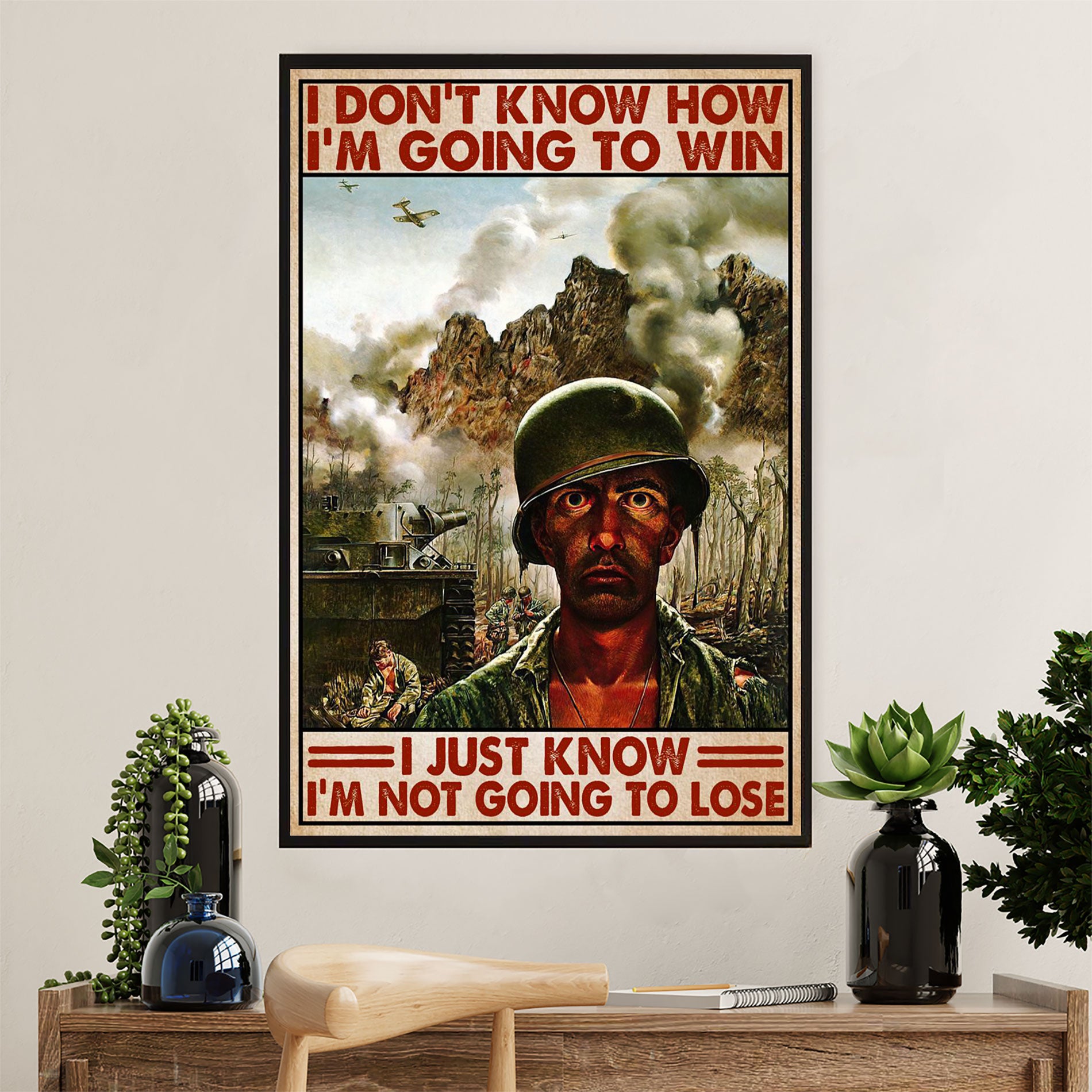 US Army Military Poster Wall Art | Not Going To Lose | American Independence Day Gift for Soldiers