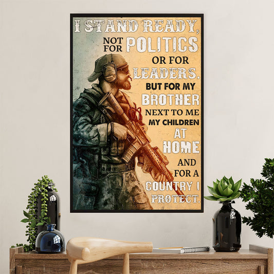 US Army Military Canvas Wall Art | For Country | American Independence Day Gift for Soldiers