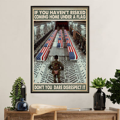 US Army Military Poster Wall Art | US Flag Memorial | American Independence Day Gift for Soldiers