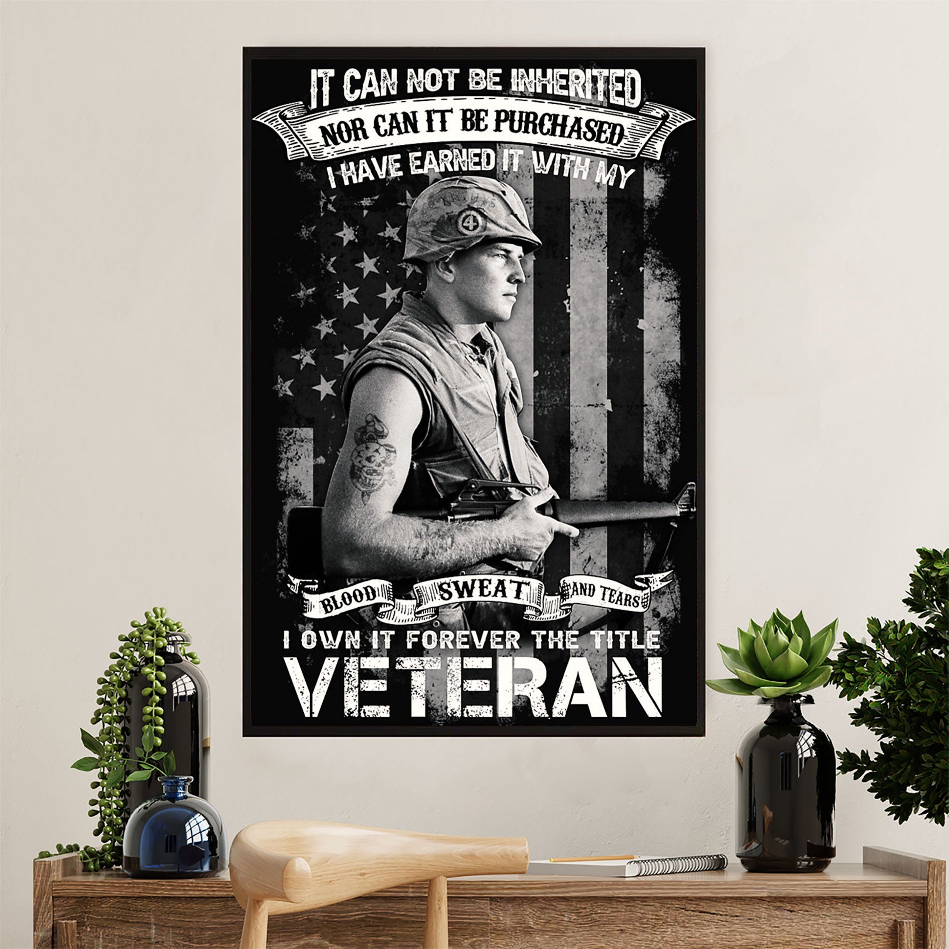 US Army Military Canvas Wall Art | US Veteran | American Independence Day Gift for Soldiers
