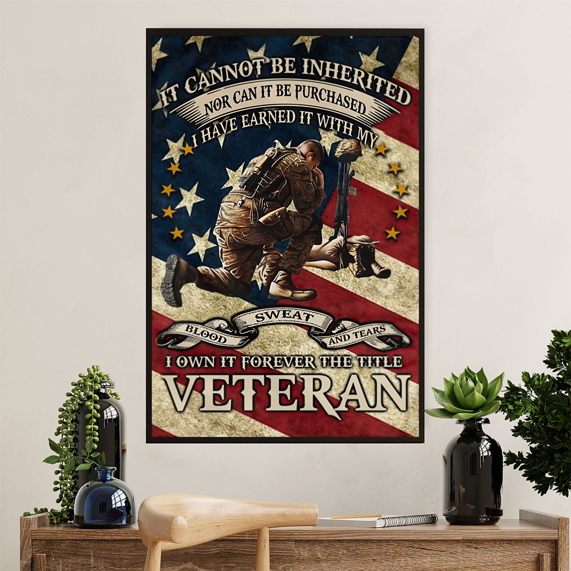 US Army Military Poster Wall Art | Veteran Pride | American Independence Day Gift for Soldiers