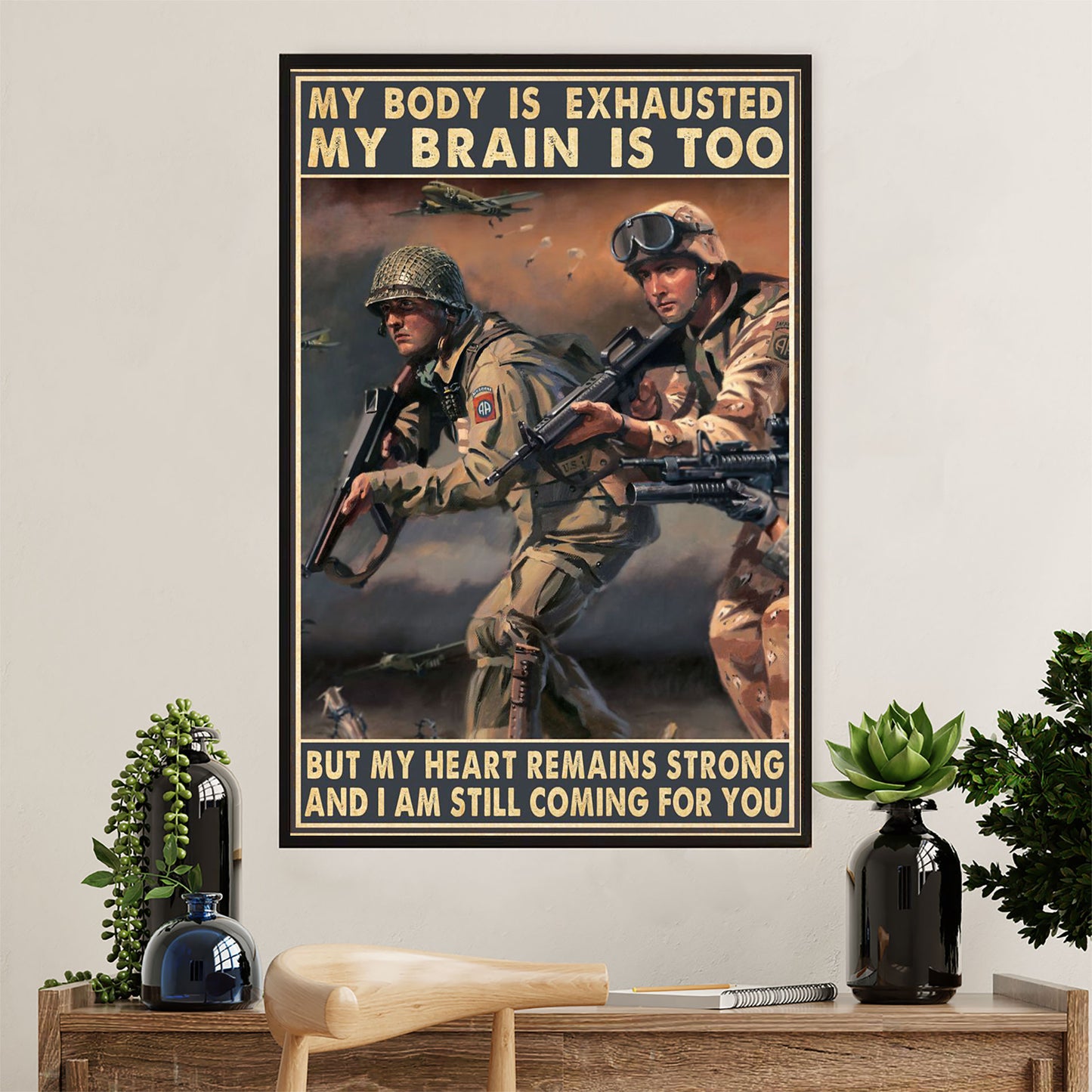US Army Military Poster Wall Art | Brothers Coming For You | American Independence Day Gift for Soldiers