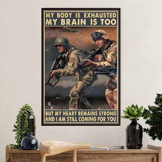 US Army Military Poster Wall Art | Brothers Coming For You | American Independence Day Gift for Soldiers