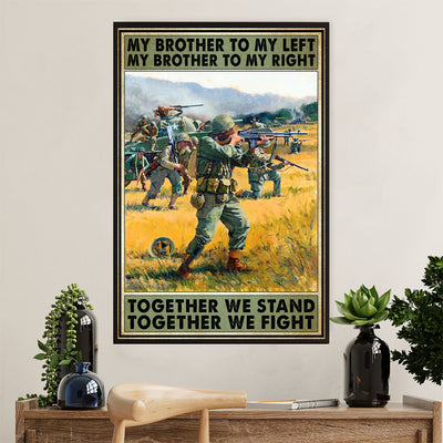 US Army Military Poster Wall Art | Together We Stand | American Independence Day Gift for Soldiers