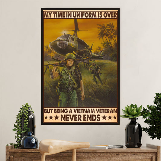 US Army Military Canvas Wall Art | Vietnam Veteran | American Independence Day Gift for Soldiers