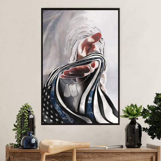 US Army Military Poster Wall Art | Navy Veteran Flag | American Independence Day Gift for Soldiers