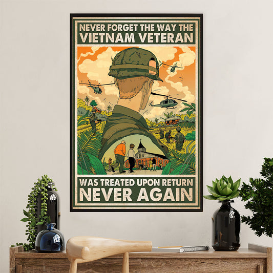 US Army Military Poster Wall Art | The Vietnam Veteran | American Independence Day Gift for Soldiers