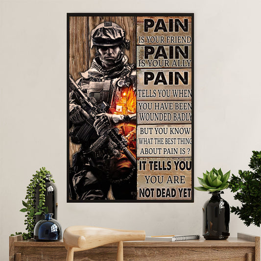 US Army Military Canvas Wall Art | Not Dead Yet | American Independence Day Gift for Soldiers