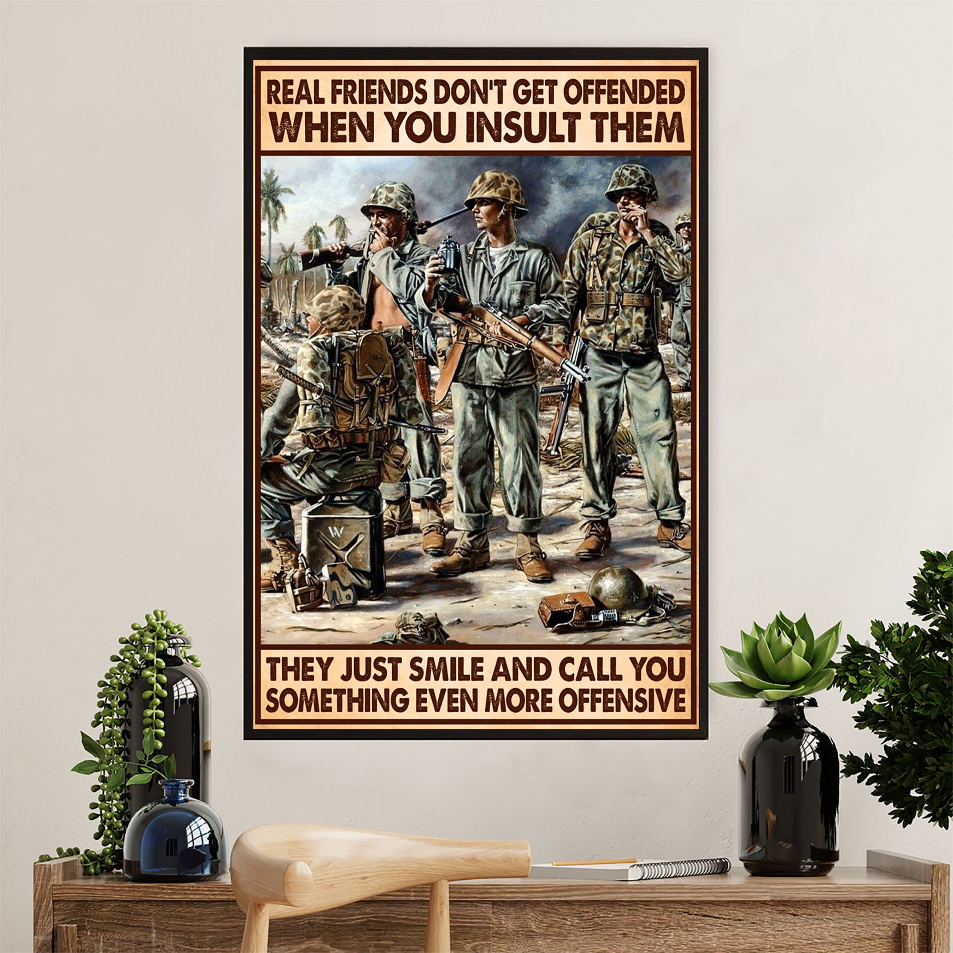 US Army Military Canvas Wall Art | When You Insult Them | American Independence Day Gift for Soldiers
