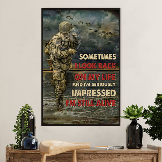 US Army Military Canvas Wall Art | Still Alive | American Independence Day Gift for Soldiers