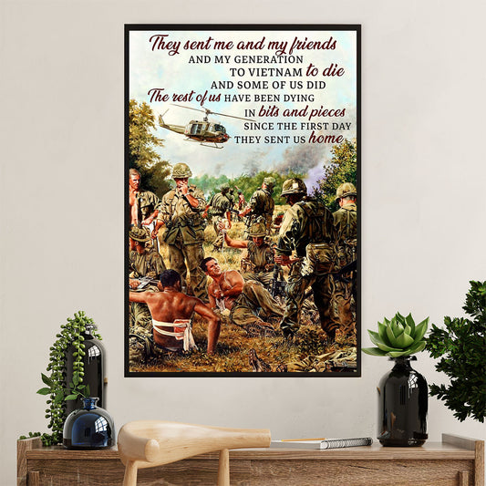 US Army Military Poster Wall Art | Sent Us Home | American Independence Day Gift for Soldiers