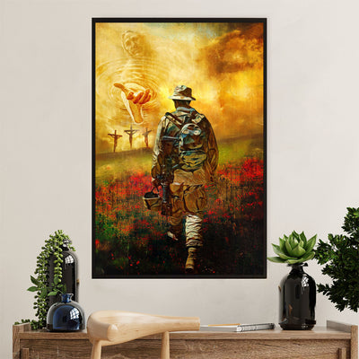 US Army Military Poster Wall Art | God Bless Soldiers | American Independence Day Gift for Soldiers