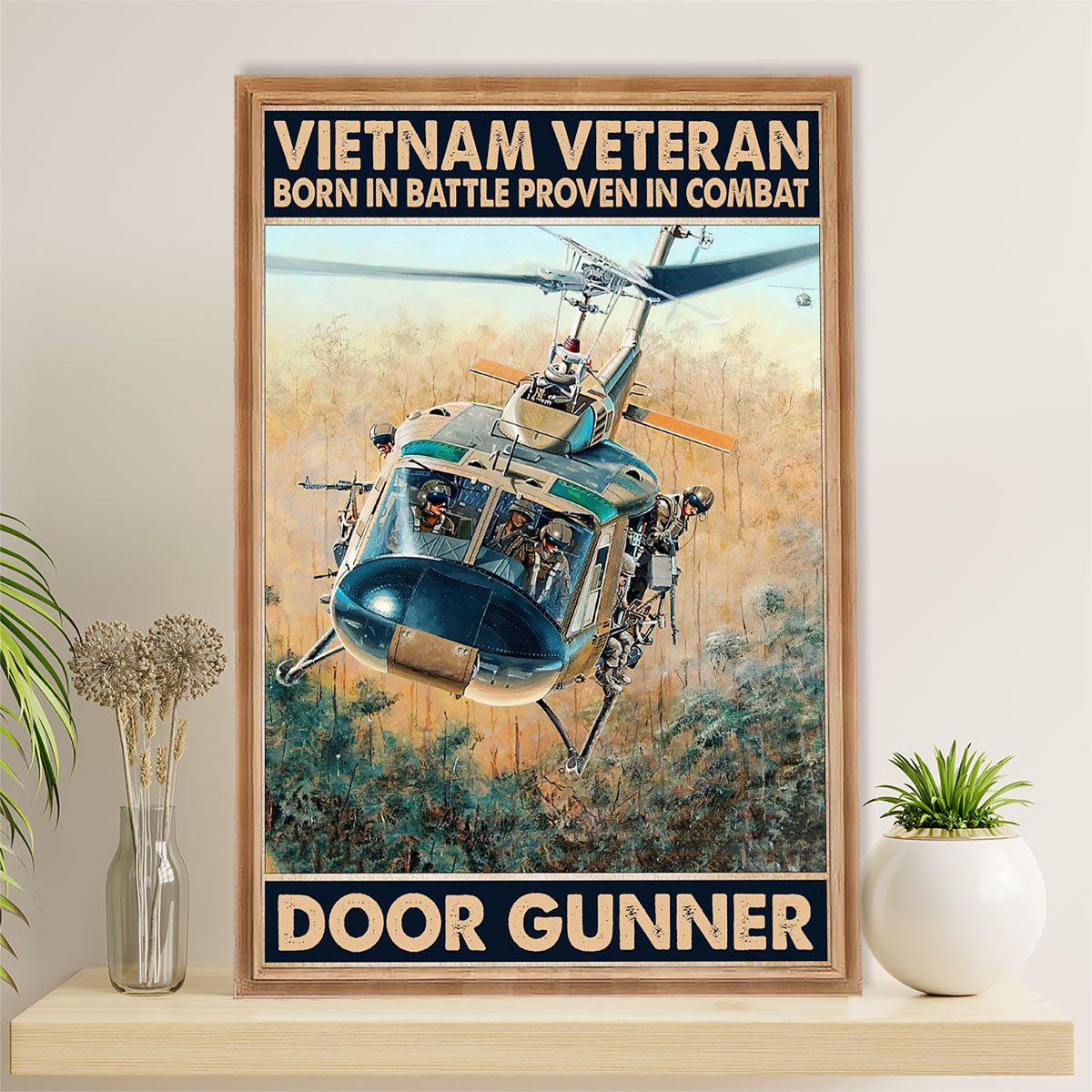 US Army Military Canvas Wall Art | Vietnam Veteran | American Independence Day Gift for Soldiers