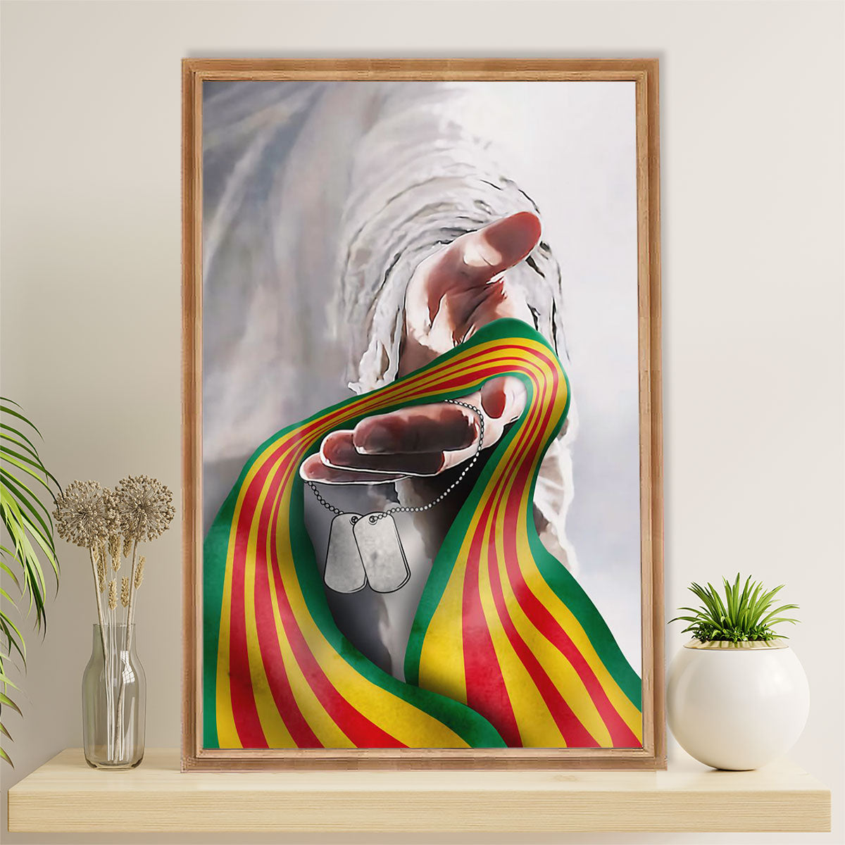 US Army Military Poster Wall Art | Vietnam Veteran Flag | American Independence Day Gift for Soldiers