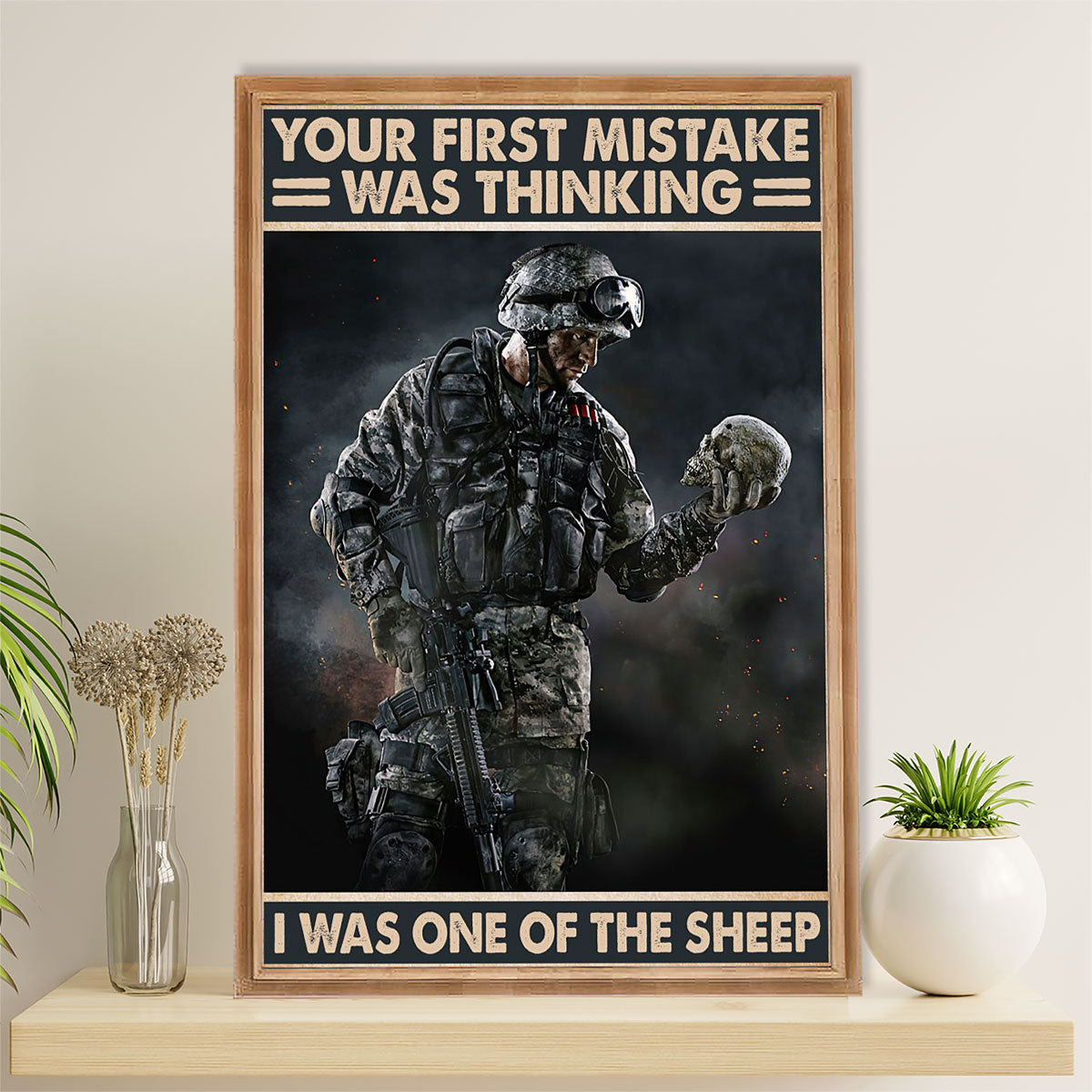 US Army Military Canvas Wall Art | One Of The Sheep | American Independence Day Gift for Soldiers