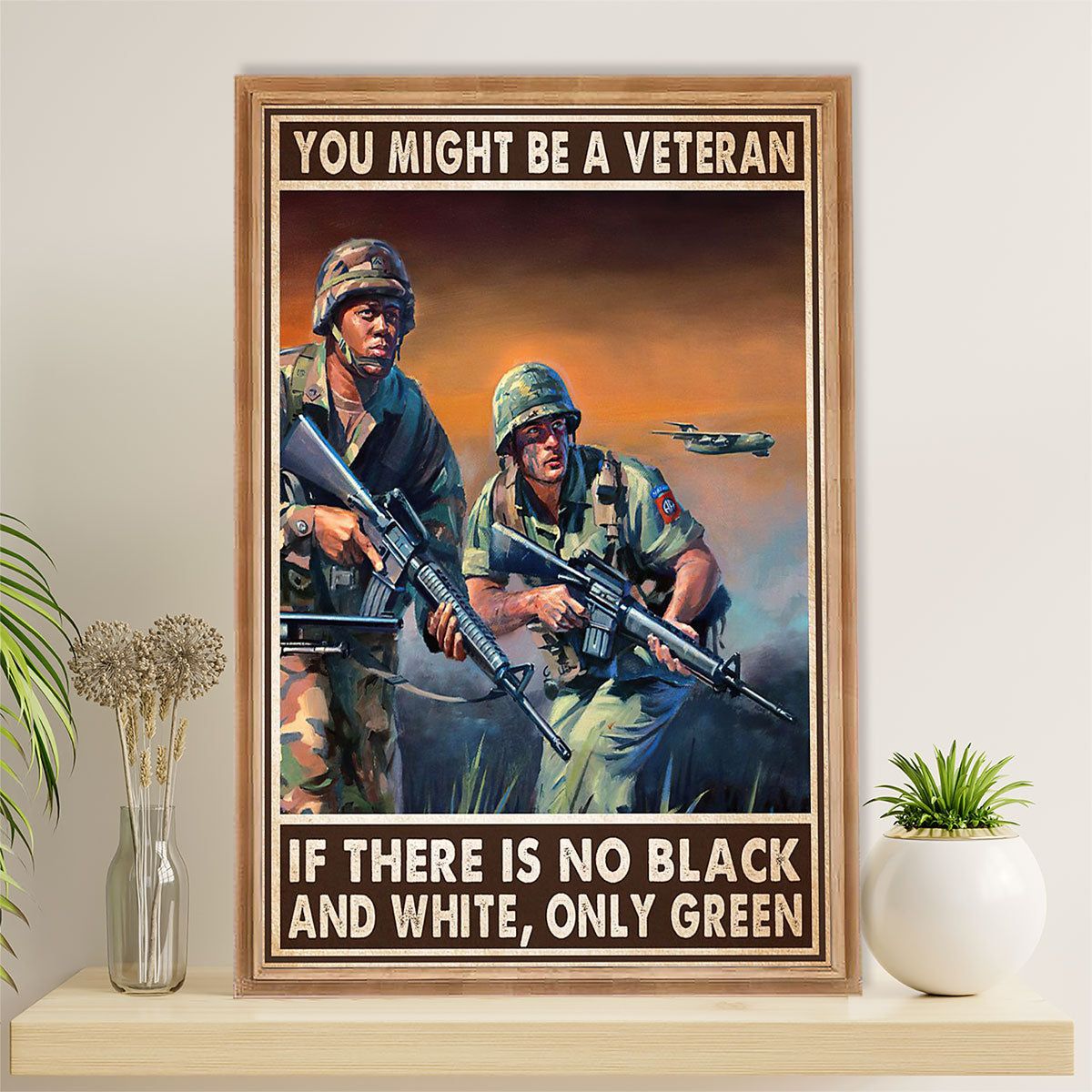 US Army Military Canvas Wall Art | US Veteran | American Independence Day Gift for Soldiers