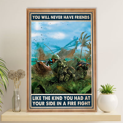 US Army Military Poster Wall Art | Your Side In A Fire Fight | American Independence Day Gift for Soldiers