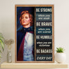 US Army Military Poster Wall Art | Woman Be Strong Be Brave | American Independence Day Gift for Soldiers