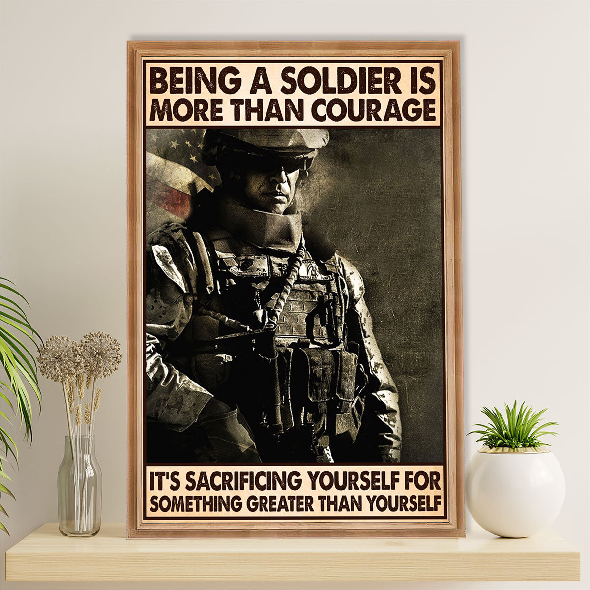 US Army Military Canvas Wall Art | Being A Soilder | American Independence Day Gift for Soldiers