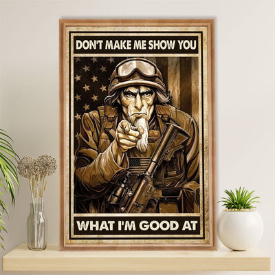 US Army Military Canvas Wall Art | What I'm Good At | American Independence Day Gift for Soldiers