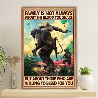US Army Military Canvas Wall Art | Bleed For You | American Independence Day Gift for Soldiers