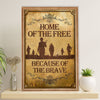 US Army Military Poster Wall Art | Home Of The Free | American Independence Day Gift for Soldiers