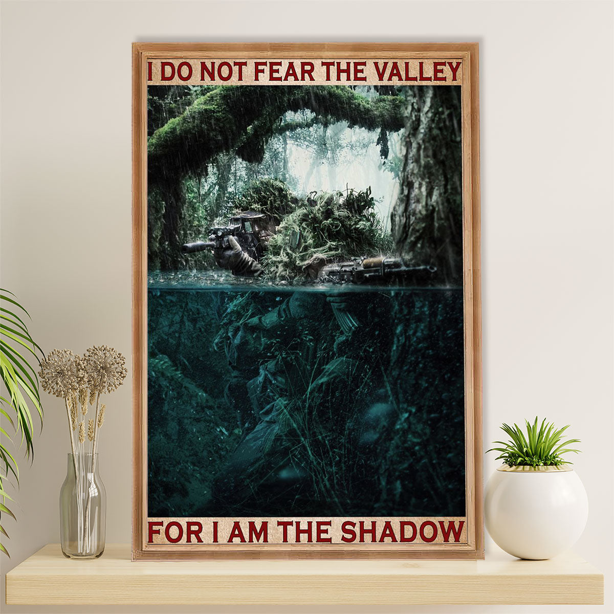 US Army Military Canvas Wall Art | I Am The Shadow | American Independence Day Gift for Soldiers