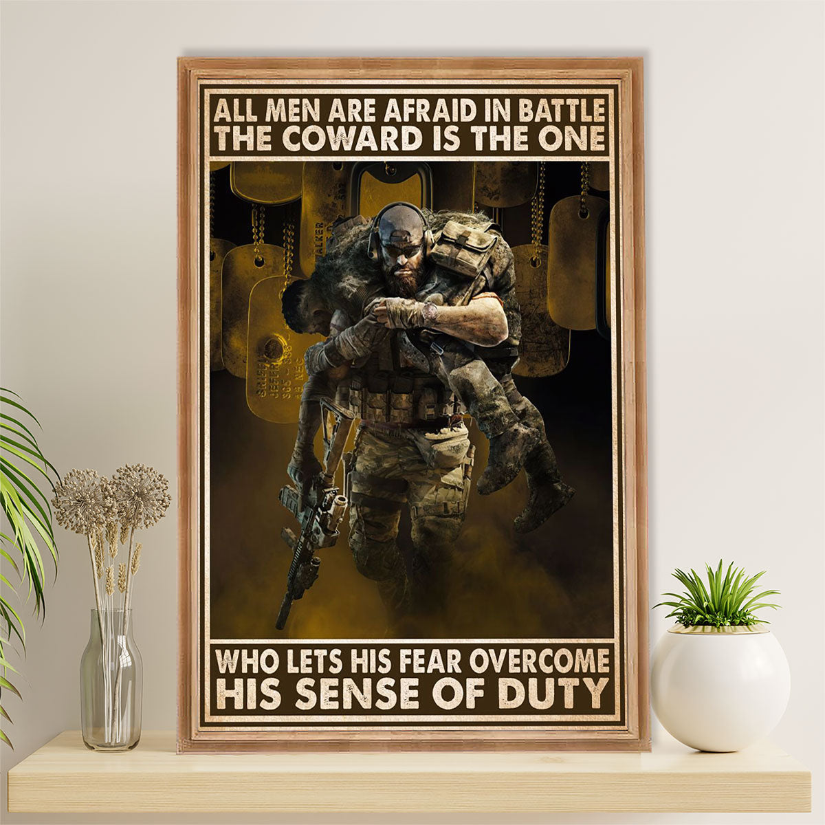 US Army Military Poster Wall Art | His Sense Of Duty | American Independence Day Gift for Soldiers