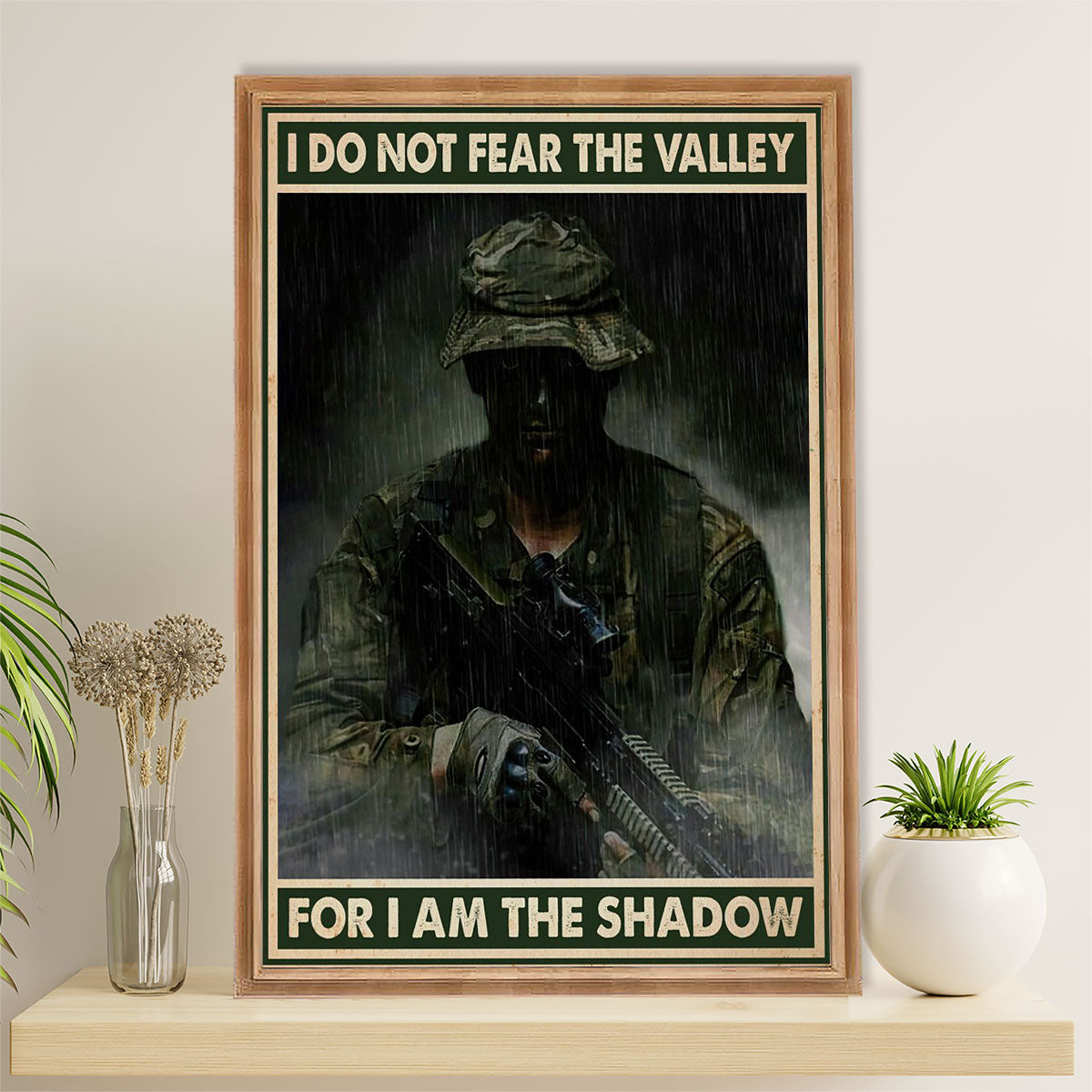 US Army Military Canvas Wall Art | Do Not Fear The Valley | American Independence Day Gift for Soldiers
