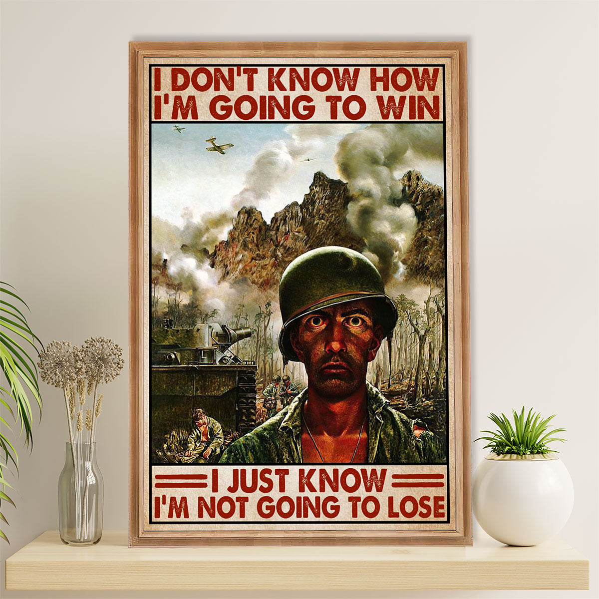US Army Military Canvas Wall Art | Not Going To Lose | American Independence Day Gift for Soldiers