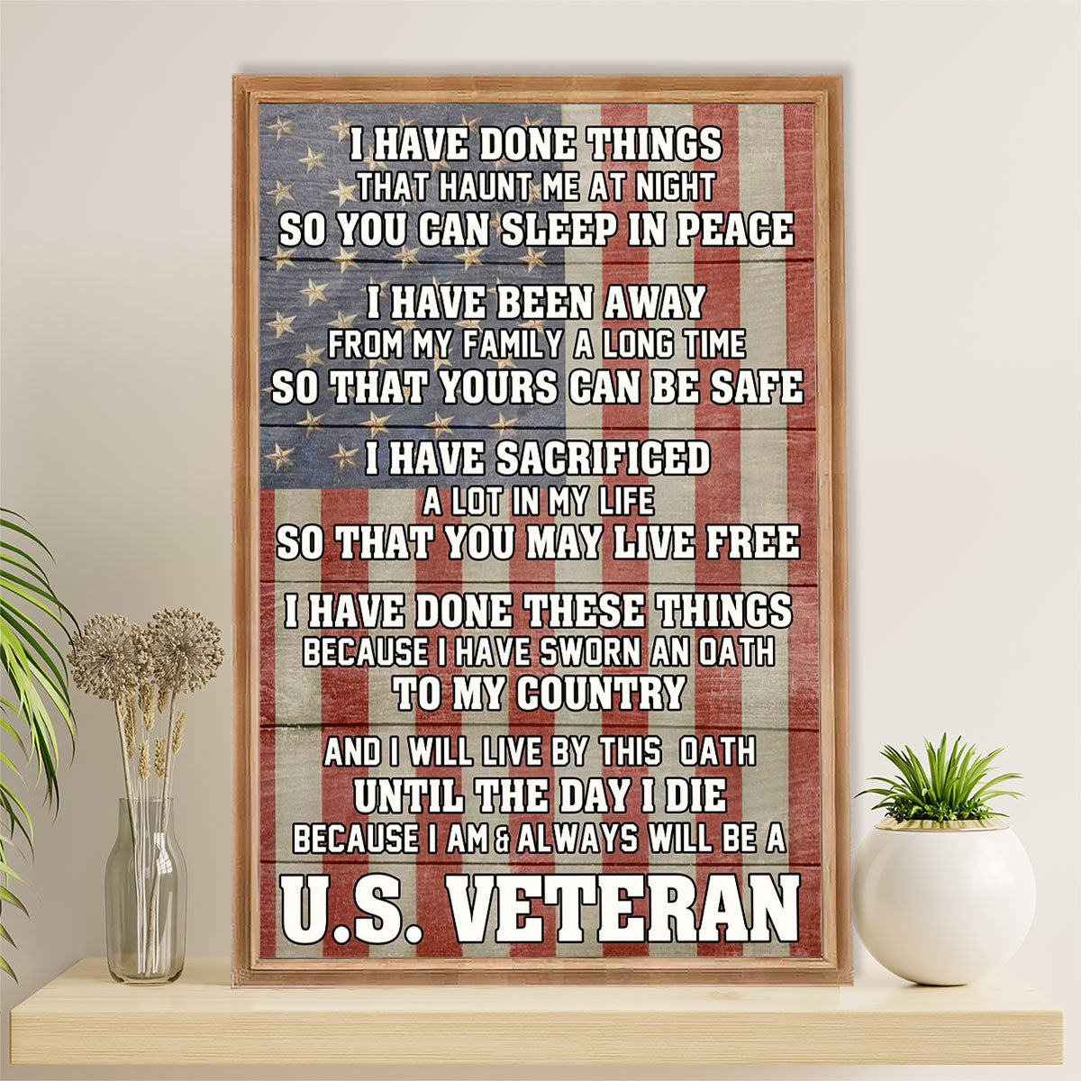 US Army Military Canvas Wall Art | US Veteran | American Independence Day Gift for Soldiers