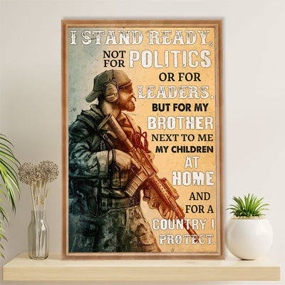 US Army Military Poster Wall Art | For Country | American Independence Day Gift for Soldiers