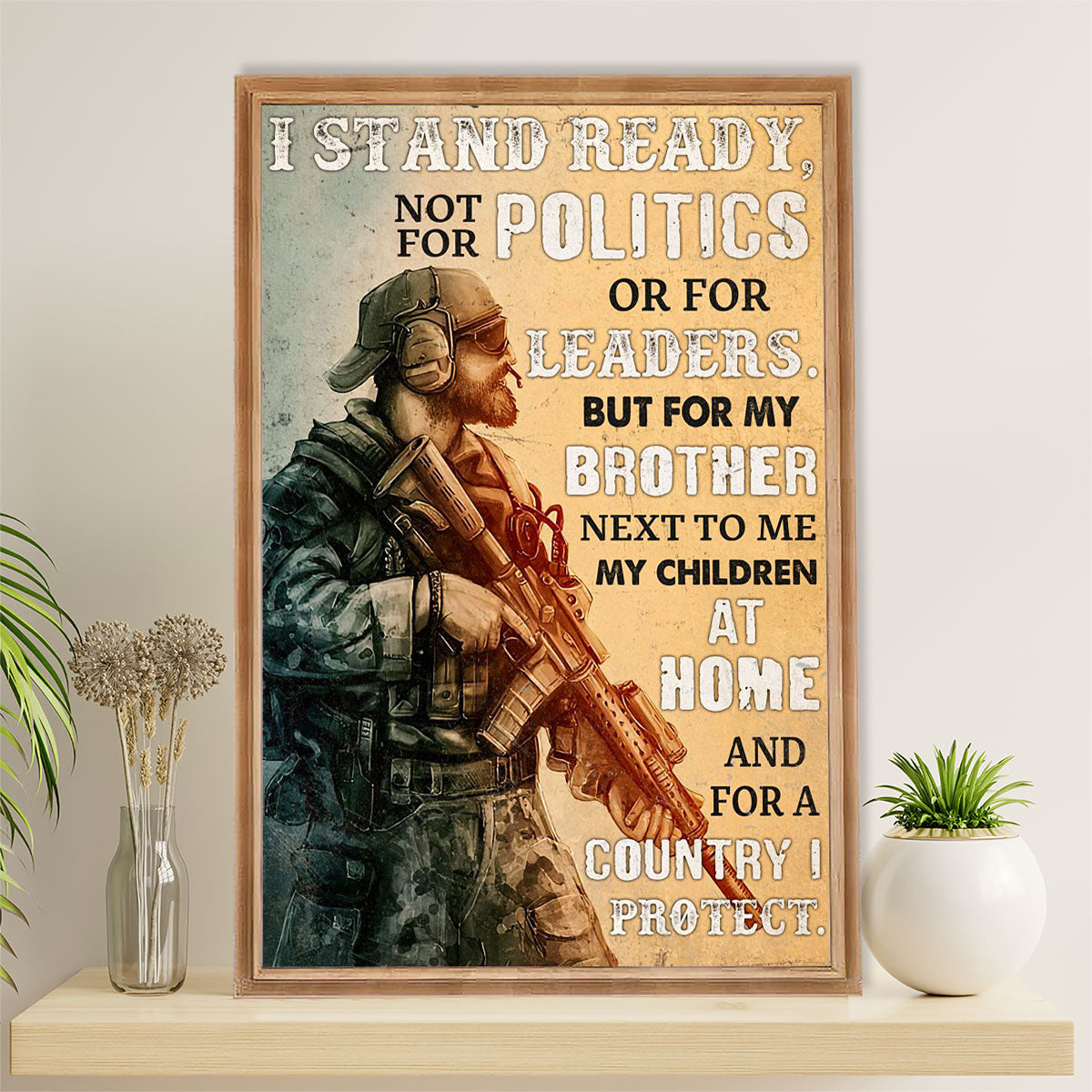 US Army Military Canvas Wall Art | For Country | American Independence Day Gift for Soldiers