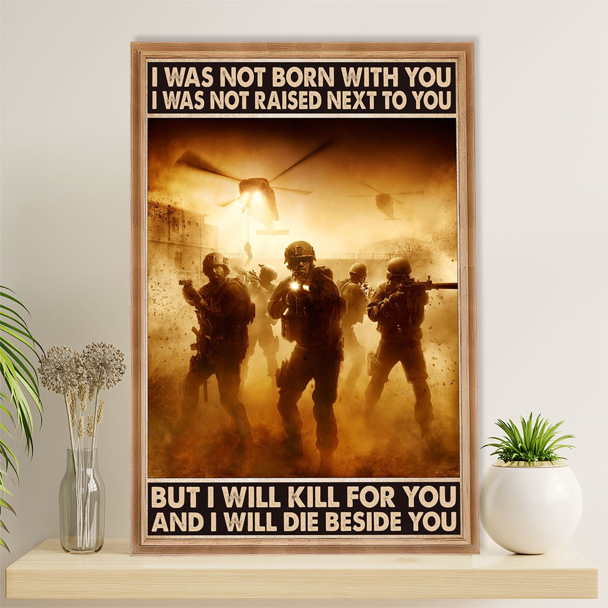 US Army Military Canvas Wall Art | Teammates | American Independence Day Gift for Soldiers