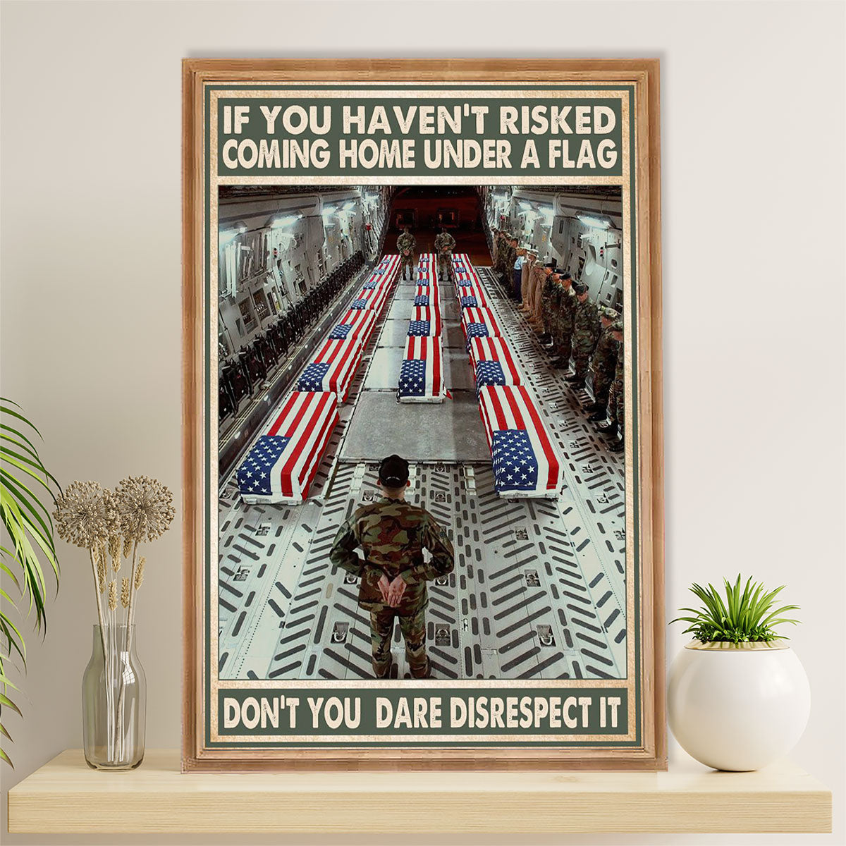 US Army Military Canvas Wall Art | US Flag Memorial | American Independence Day Gift for Soldiers