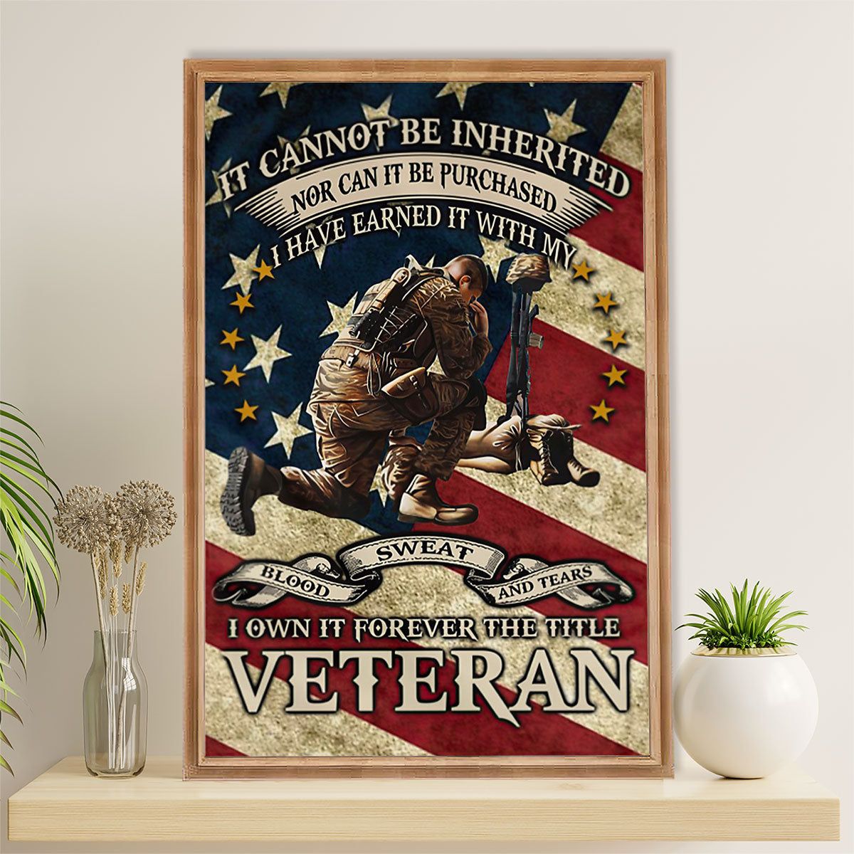US Army Military Poster Wall Art | Veteran Pride | American Independence Day Gift for Soldiers