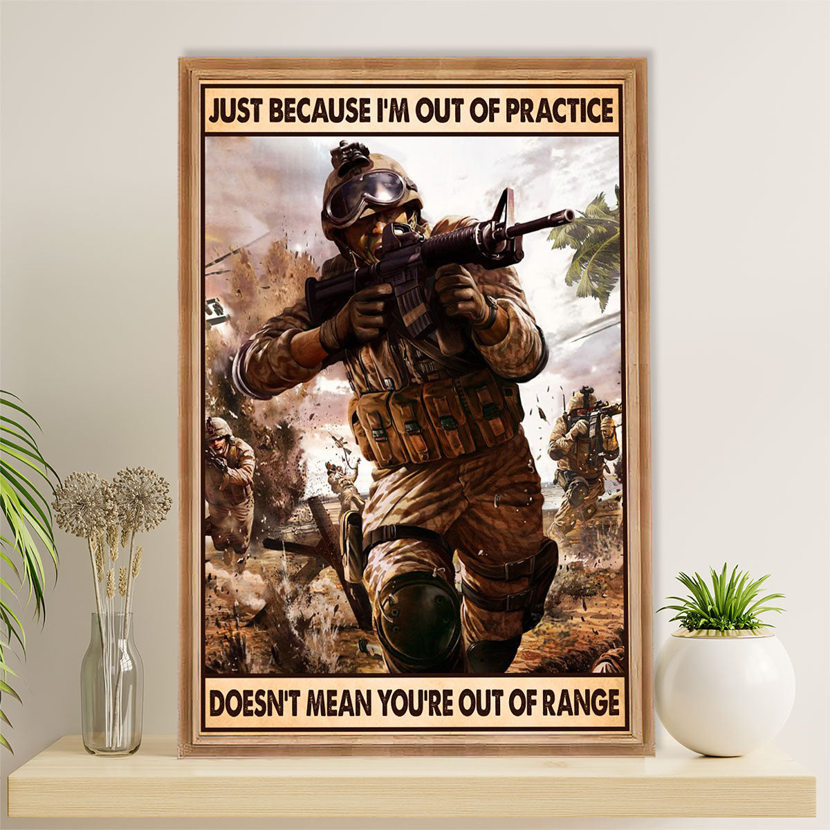 US Army Military Poster Wall Art | Out Of Practice | American Independence Day Gift for Soldiers