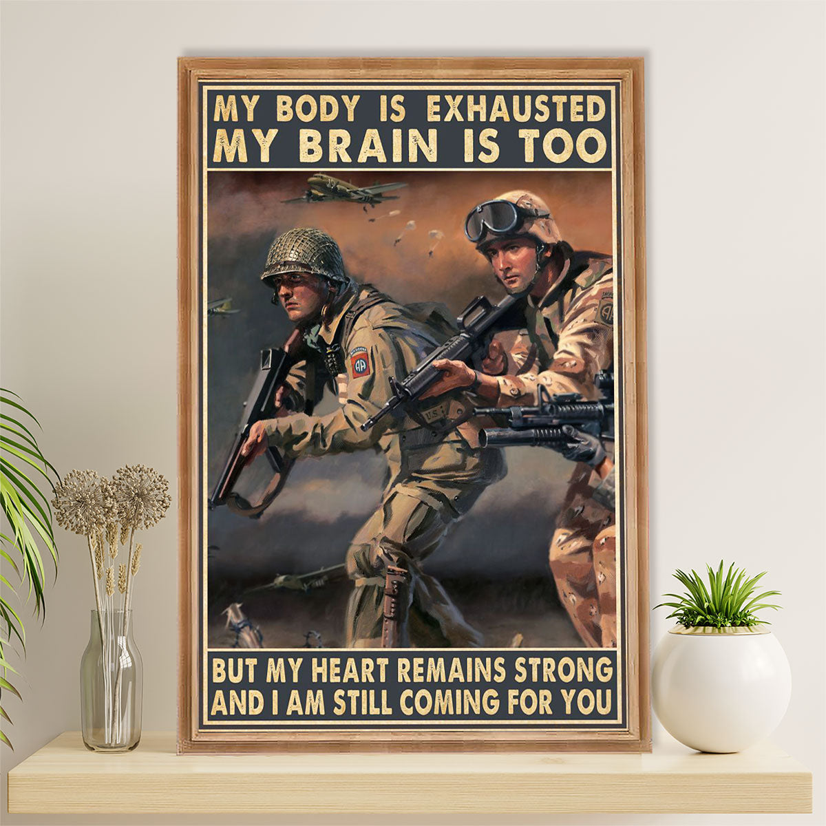 US Army Military Poster Wall Art | Brothers Coming For You | American Independence Day Gift for Soldiers