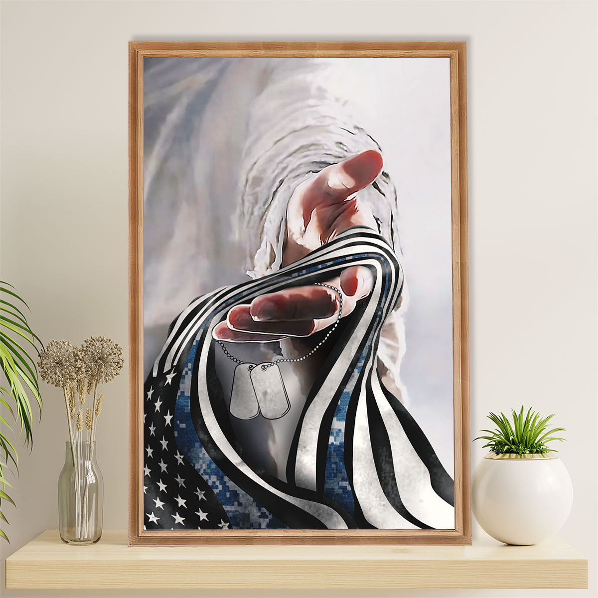 US Army Military Poster Wall Art | Navy Veteran Flag | American Independence Day Gift for Soldiers