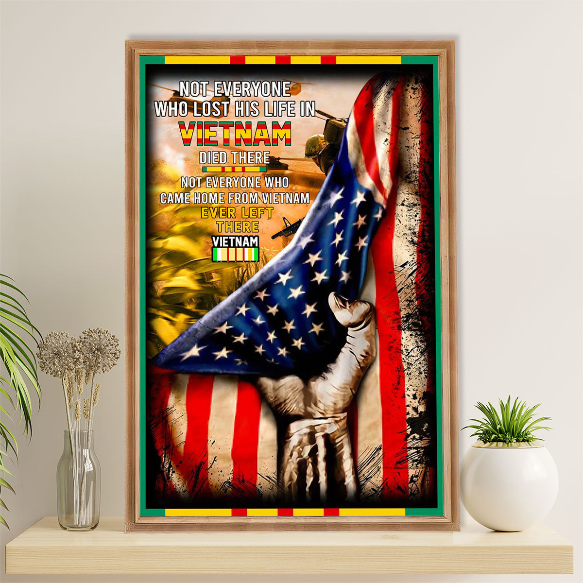 US Army Military Poster Wall Art | Memorial Vietnam Soldier | American Independence Day Gift for Soldiers