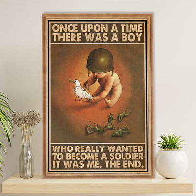 US Army Military Poster Wall Art | Boy Become Soldier | American Independence Day Gift for Soldiers