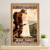 US Army Military Poster Wall Art | Jesus Christ & Veteran | American Independence Day Gift for Soldiers