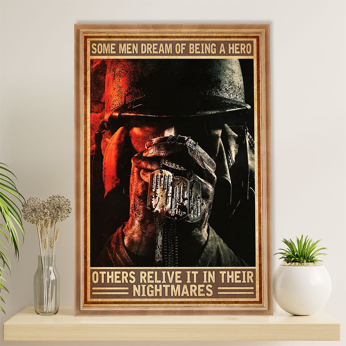 US Army Military Poster Wall Art | Men Dream Of Being A Hero | American Independence Day Gift for Soldiers