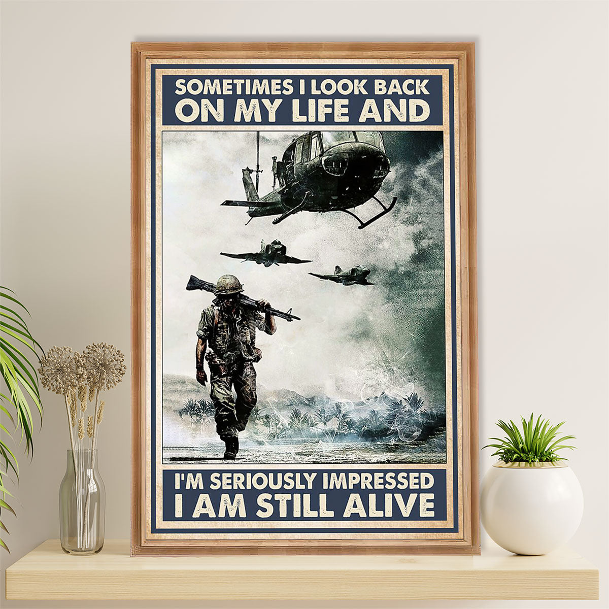 US Army Military Canvas Wall Art | Still Alive | American Independence Day Gift for Soldiers