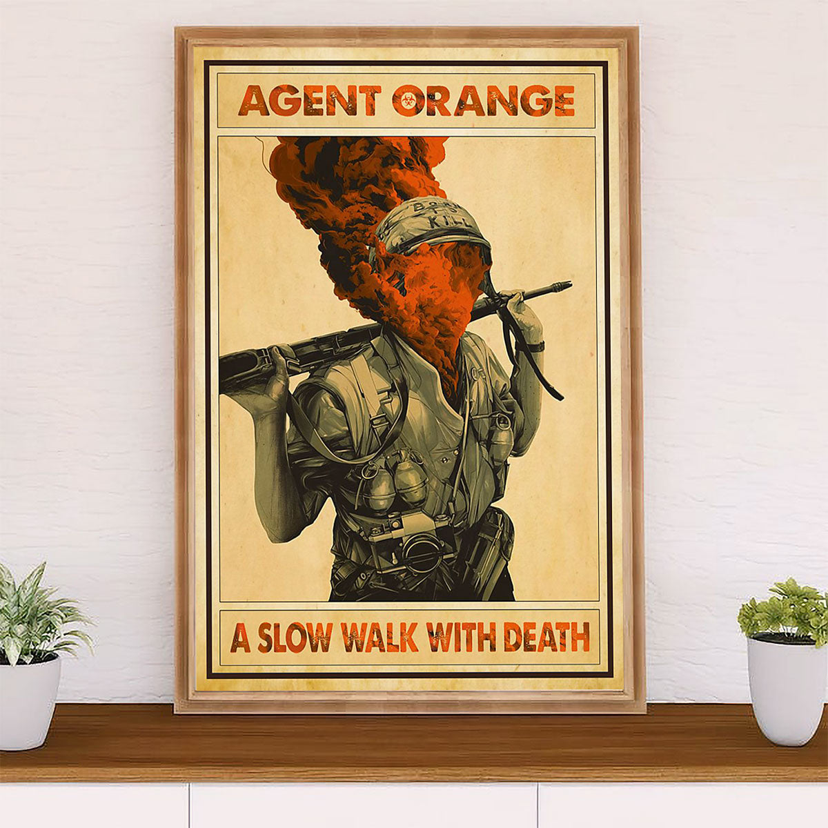US Army Military Canvas Wall Art | Agent Orange | American Independence Day Gift for Soldiers