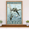 US Army Military Poster Wall Art | Paratrooper Never See Me Quit | American Independence Day Gift for Soldiers
