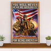 US Army Military Poster Wall Art | Being American | American Independence Day Gift for Soldiers