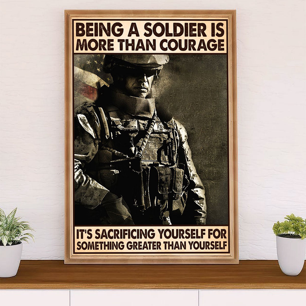 US Army Military Canvas Wall Art | Being A Soilder | American Independence Day Gift for Soldiers